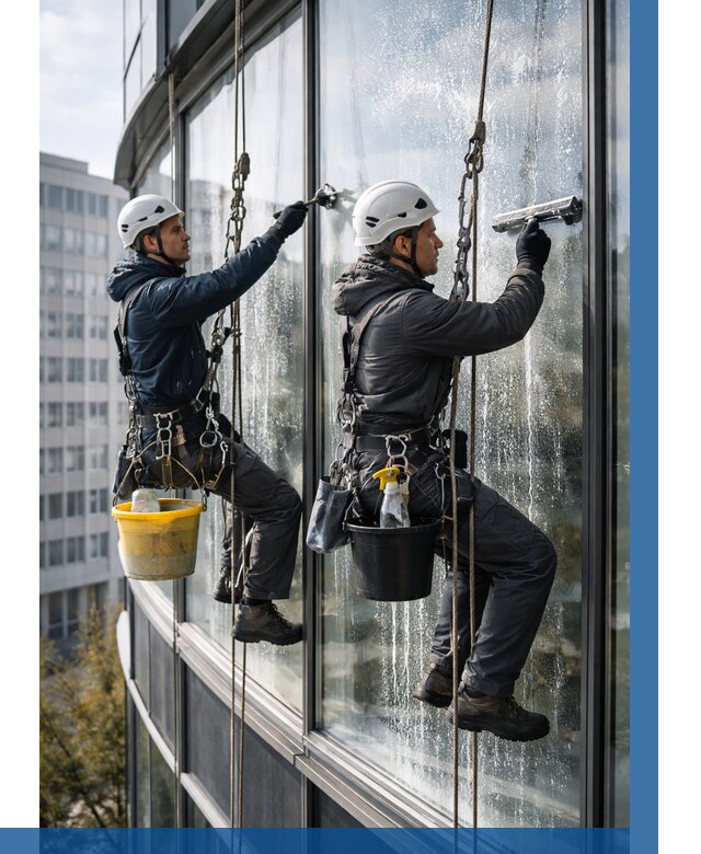 Мойка панорамных окон в Колпине от 361 р. заказать у ВЫСОТНИК-Клп
