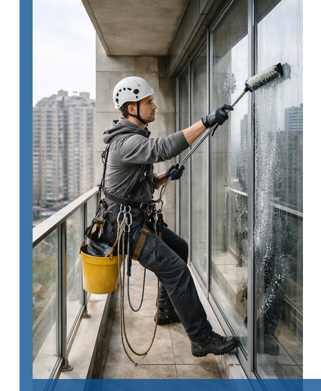 Профессиональная мойка балконного остекления в Колпине