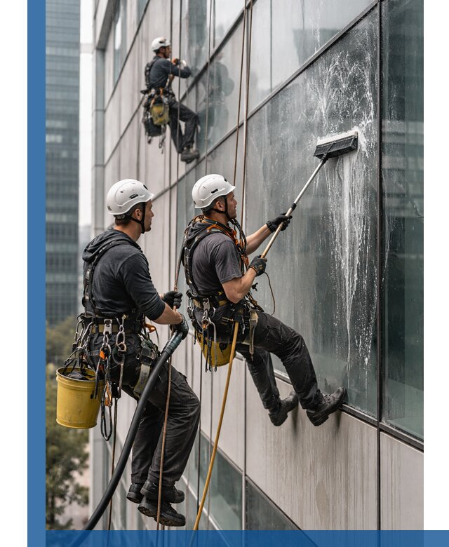 Профессиональная высотная мойка фасадов зданий в Колпине