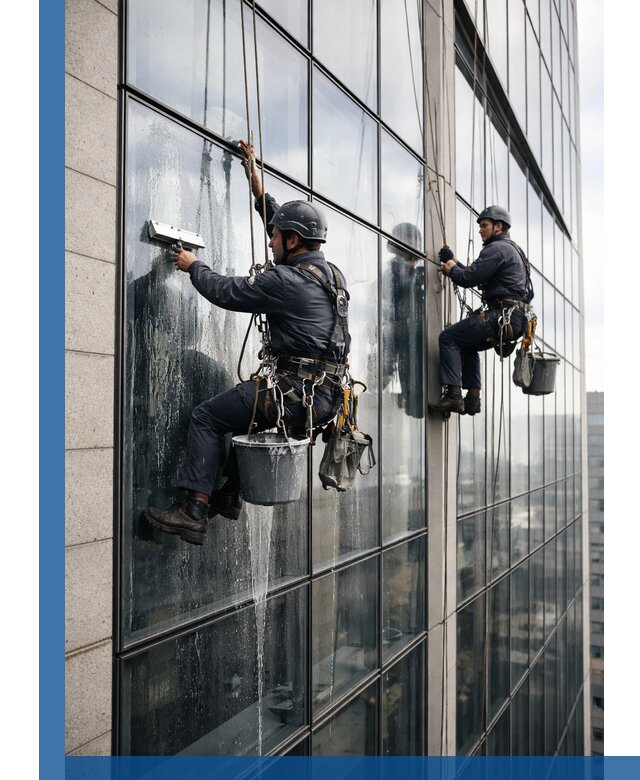 Профессиональная мойка стеклянных фасадов зданий в Колпине