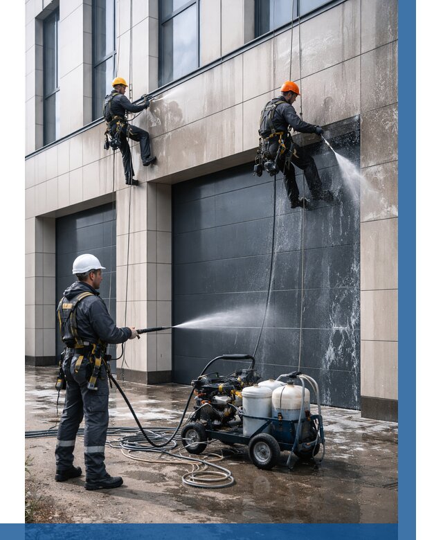 Послестроительная мойка фасада в Колпине от 309 р. | ВЫСОТНИК-Клп