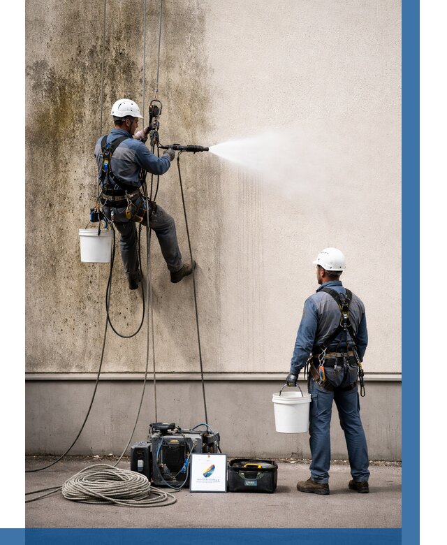 Очистка фасада от плесени в Колпине от 309 р. | ВЫСОТНИК-Клп