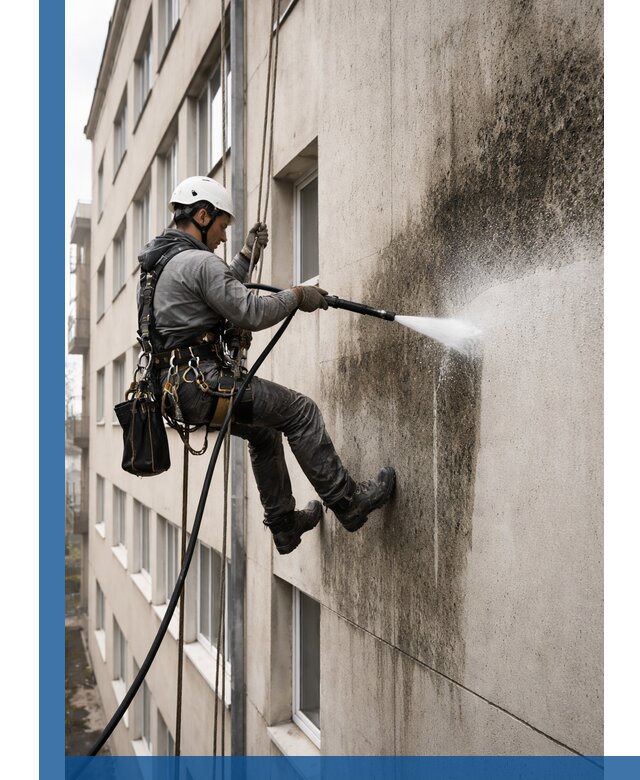 Профессиональная очистка фасадов от плесени в Колпине