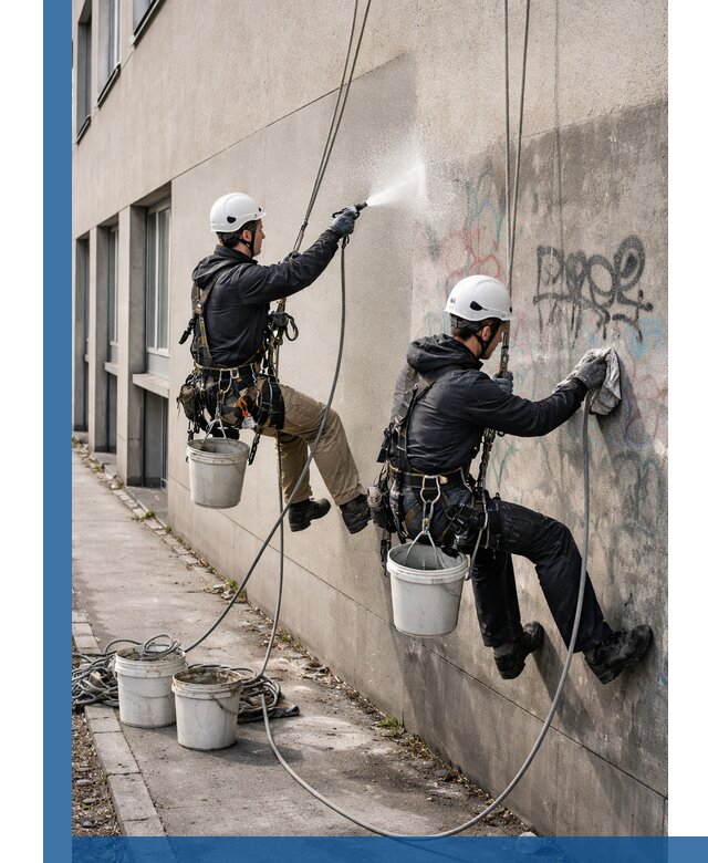 Антиграффити покрытие фасада с защитой от надписей в Колпине