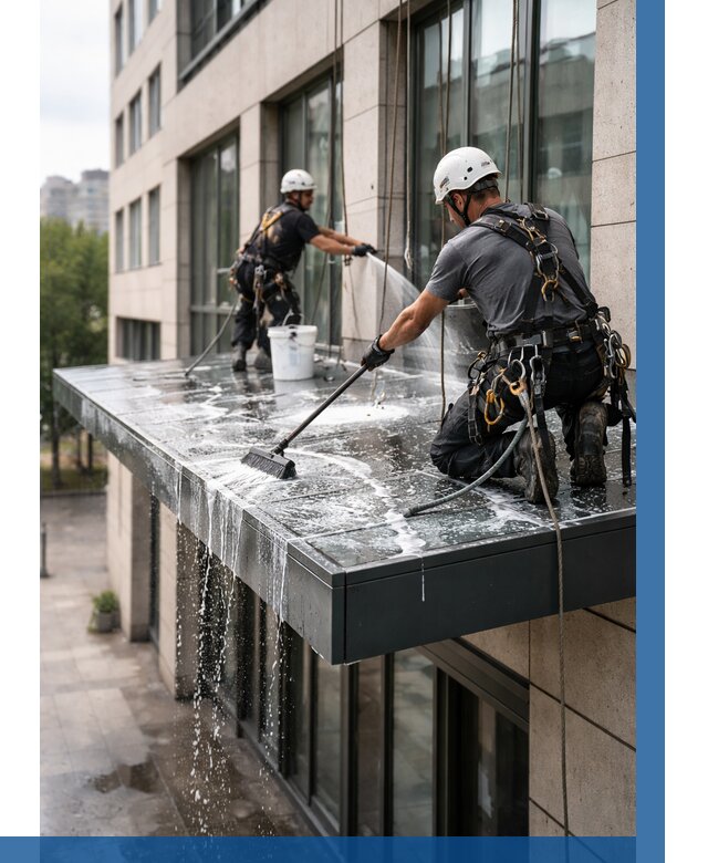 Мойка козырьков и навесов в Колпине от 3610 р. | ВЫСОТНИК-Клп