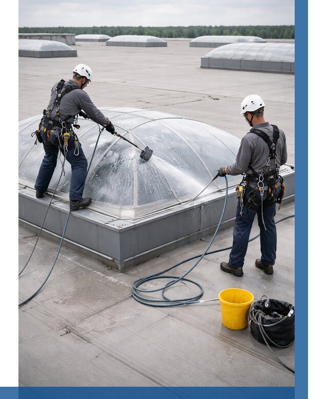 Мойка зенитных фонарей в Колпине, заказать от 4642 р. | ВЫСОТНИК-Клп