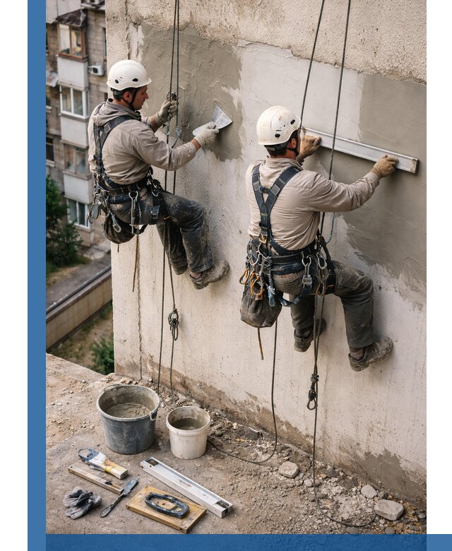 Комплексный ремонт штукатурного фасада с гарантией в Колпине