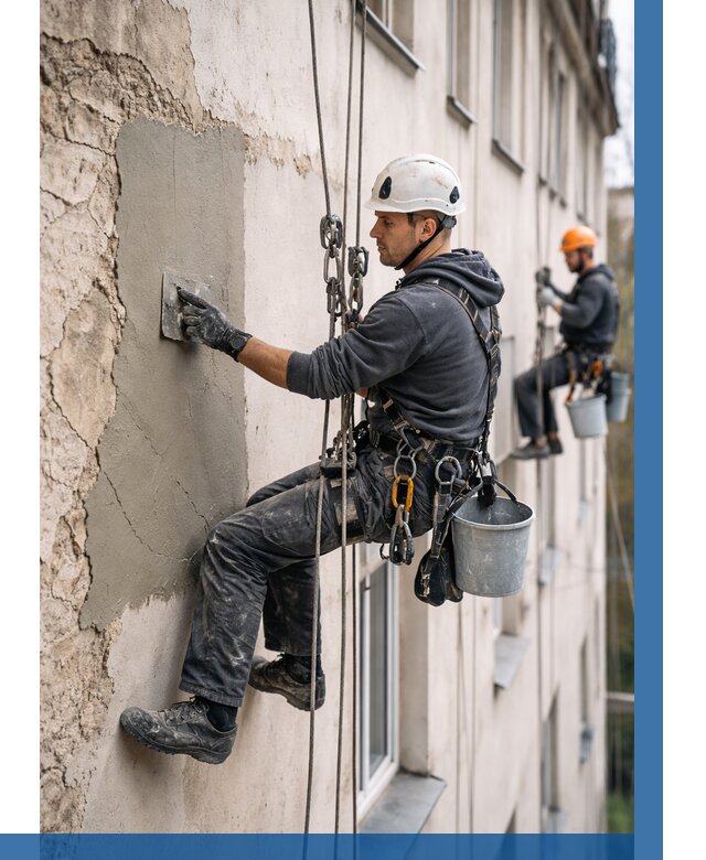 Восстановление штукатурки фасада в Колпине от 1238 р. | ВЫСОТНИК-Клп