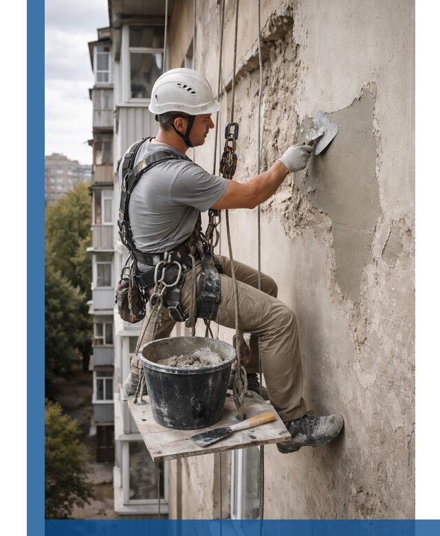 Восстановление фасадной штукатурки в Колпине с гарантией качества