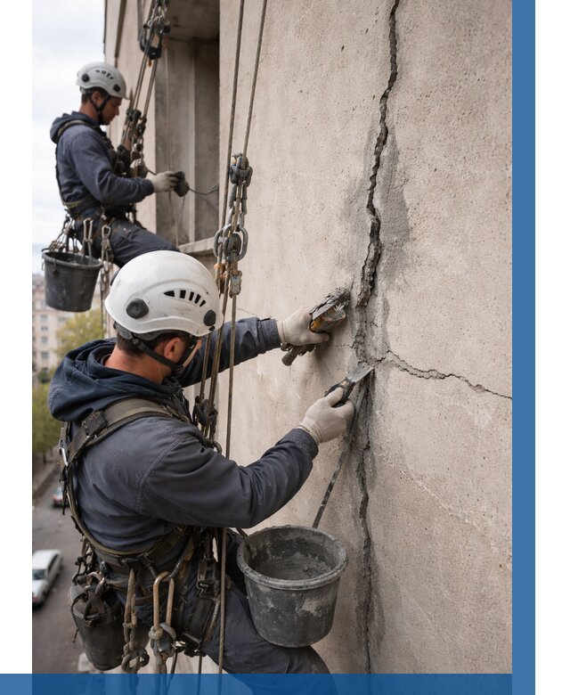 Заделка трещин на фасаде в Колпине от 928 р. | ВЫСОТНИК-Клп