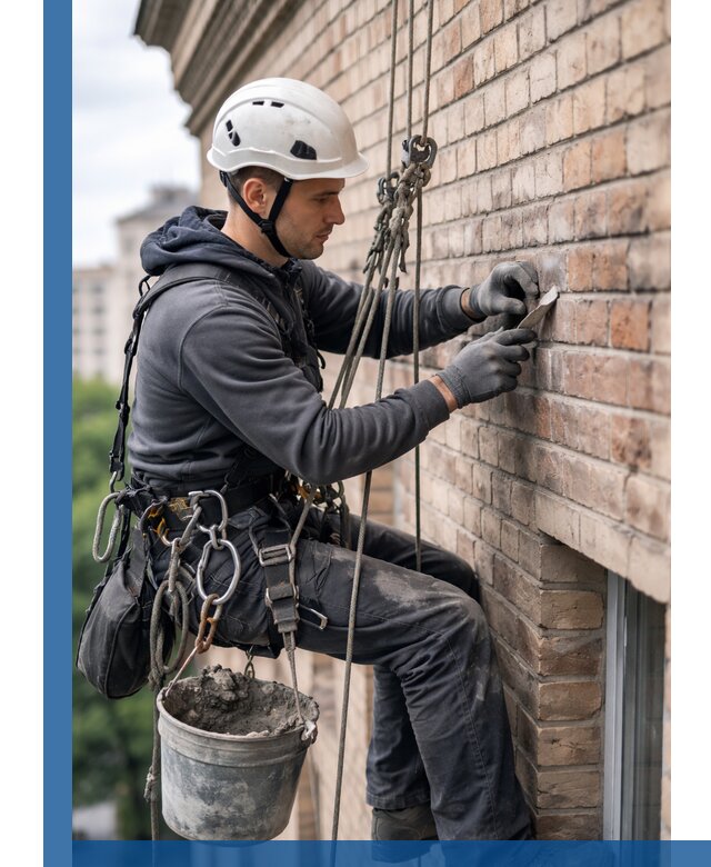 Качественный ремонт кирпичной кладки фасада в Колпине с гарантией