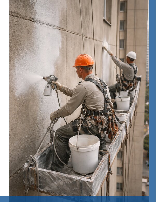 Грунтовка фасада на высоте в Колпине от 124 р. | ВЫСОТНИК-Клп