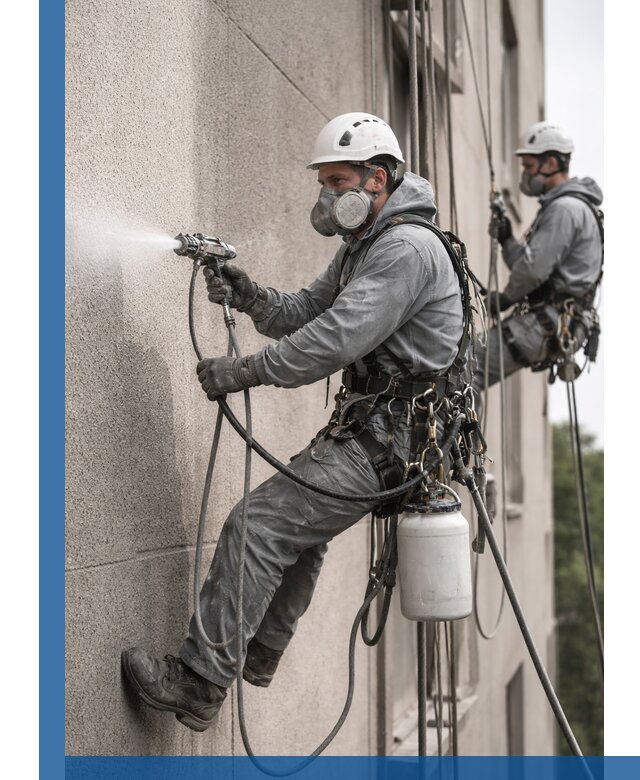 Безвоздушная покраска фасадов зданий в Колпине профессионально