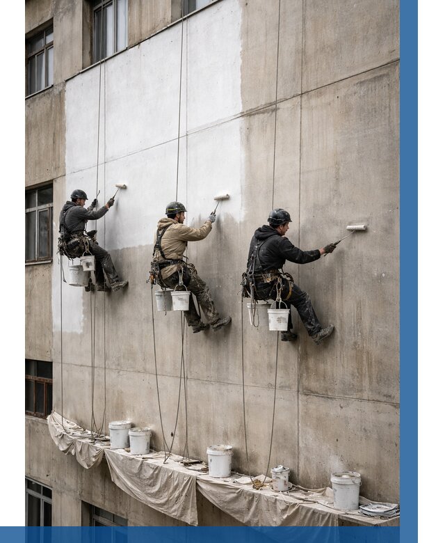 Покраска бетонного фасада в Колпине от 361 р за м2 | ВЫСОТНИК-Клп