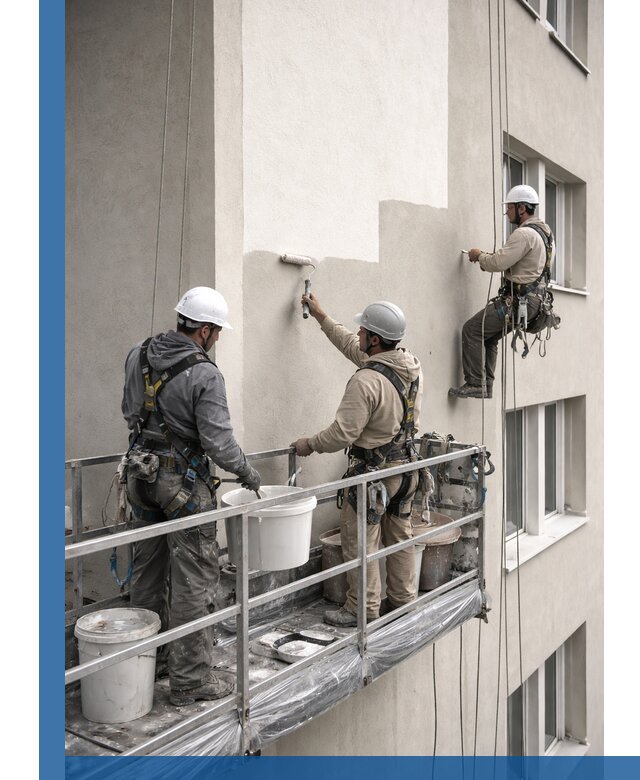 Покраска оштукатуренного фасада в Колпине под ключ с гарантией