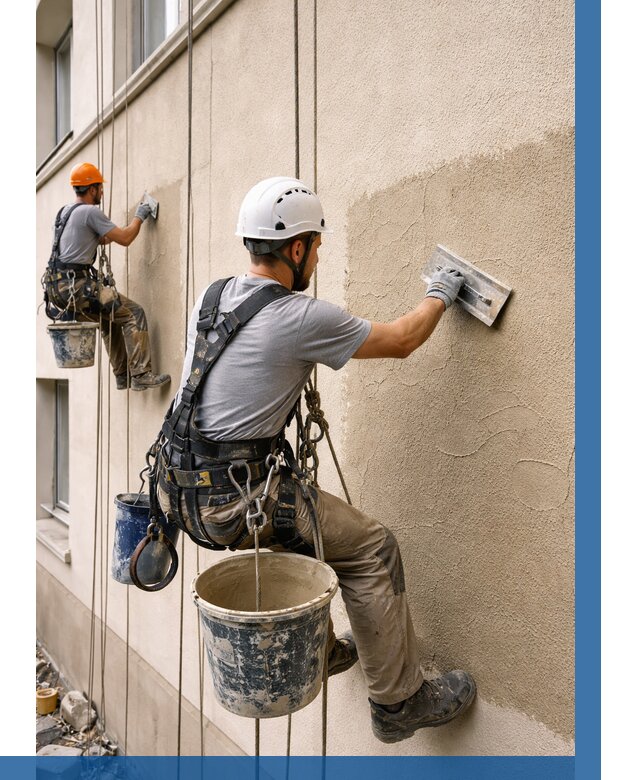 Декоративная штукатурка фасада в Колпине от 1238 р. | ВЫСОТНИК-Клп