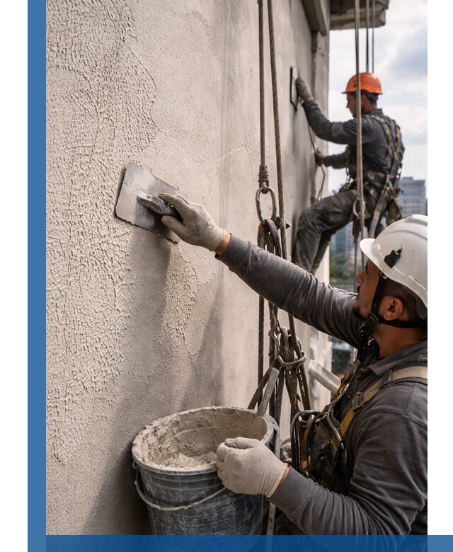 Декоративная штукатурка фасада с утеплением и защитой в Колпине