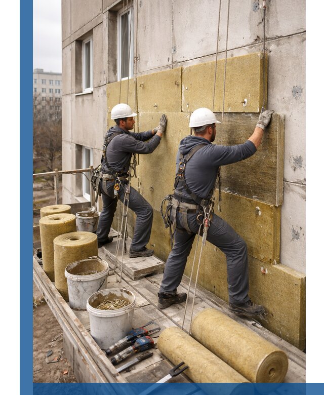 Утепление фасада минватой в Колпине под ключ с гарантией