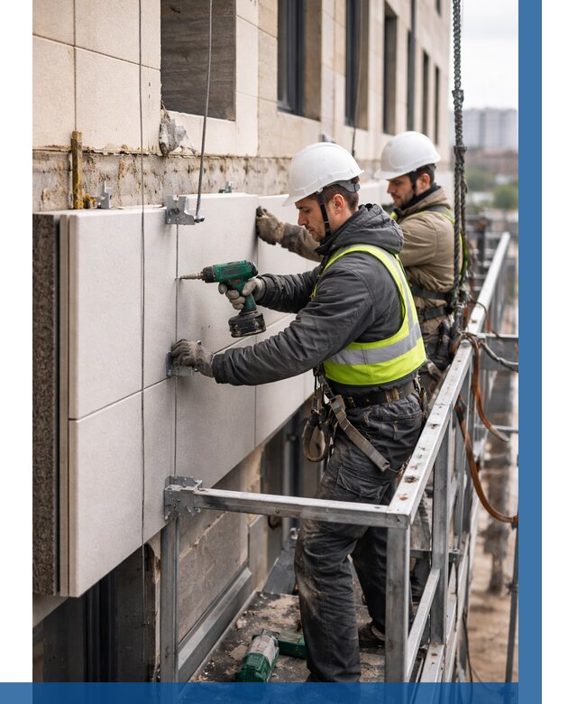 Монтаж фасадных термопанелей в Колпине от 1547 р. | ВЫСОТНИК-Клп