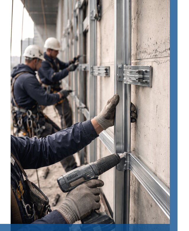 Монтаж подсистемы вентфасада в Колпине от 877 р. | ВЫСОТНИК-Клп