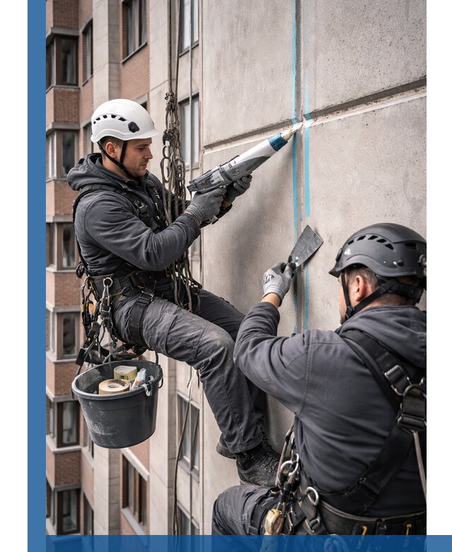 Вторичная герметизация швов фасада и кровли в Колпине