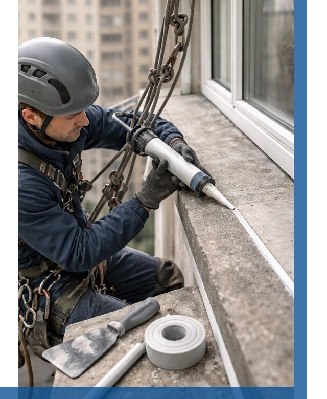 Герметизация балконного козырька в Колпине от 4642 р. | ВЫСОТНИК-Клп