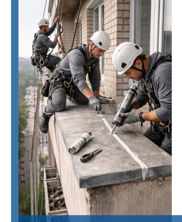 Герметизация балконного козырька в Колпине профессионально