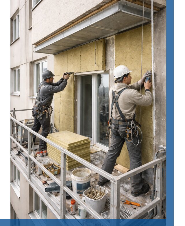 Утепление балкона снаружи в Колпине от 1650 р. под ключ ВЫСОТНИК-Клп