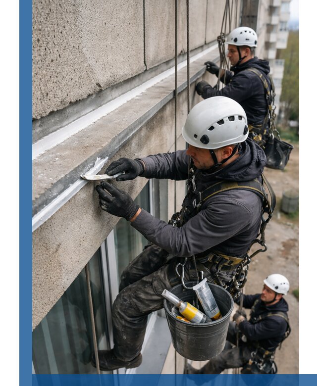 Герметизация примыкания балкона в Колпине под ключ с гарантией