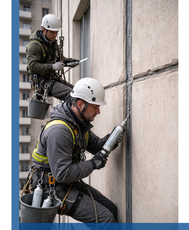 Герметизация деформационных швов фасада в Колпине качественно