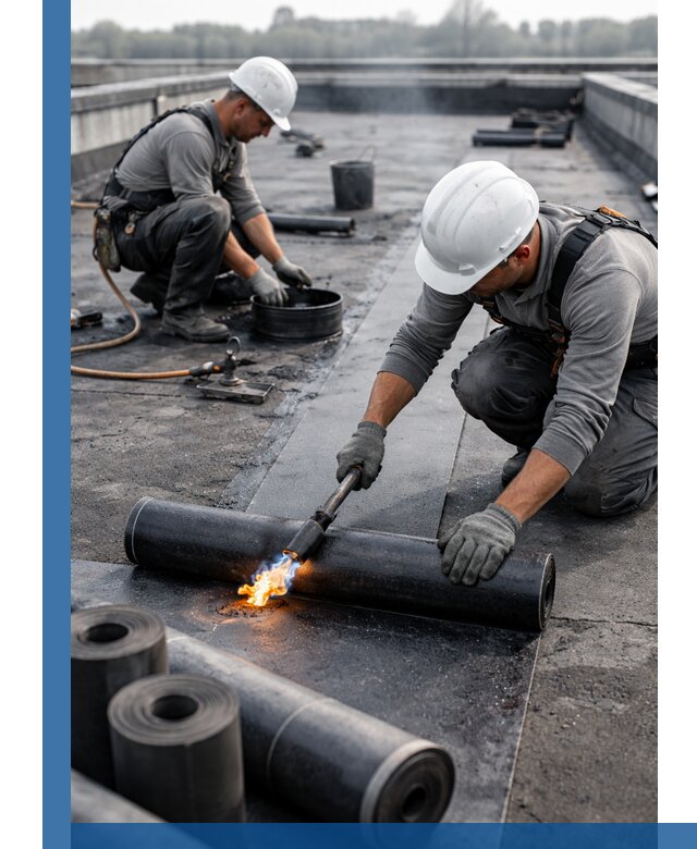 Ремонт рулонной кровли в Колпине герметизация и восстановление