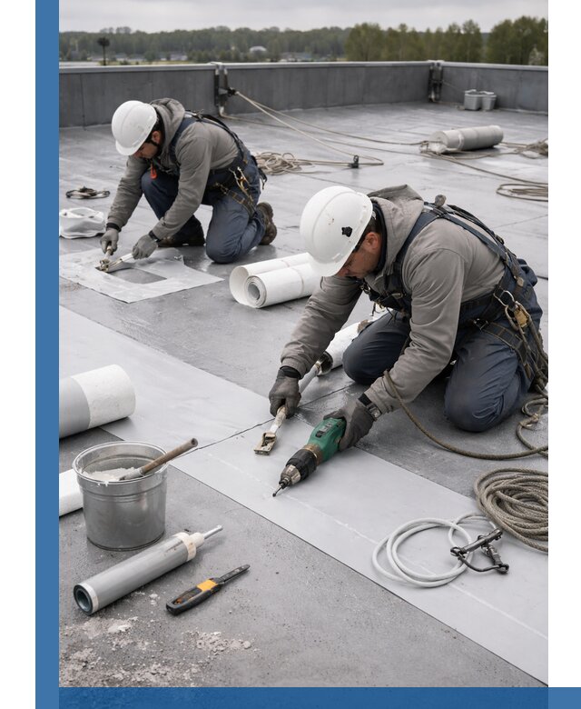 Ремонт мембранной кровли в Колпине качественно и с гарантией