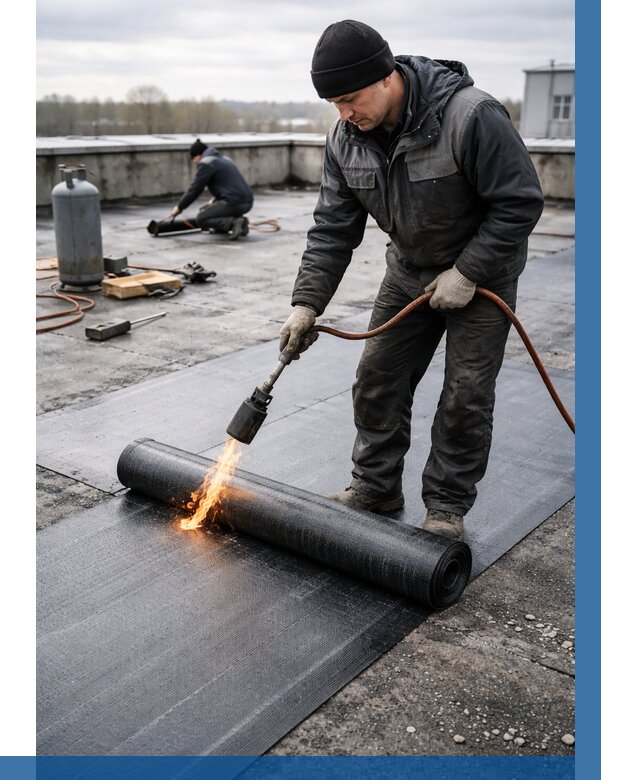 Ремонт наплавляемой кровли в Колпине от 722 р. | ВЫСОТНИК-Клп