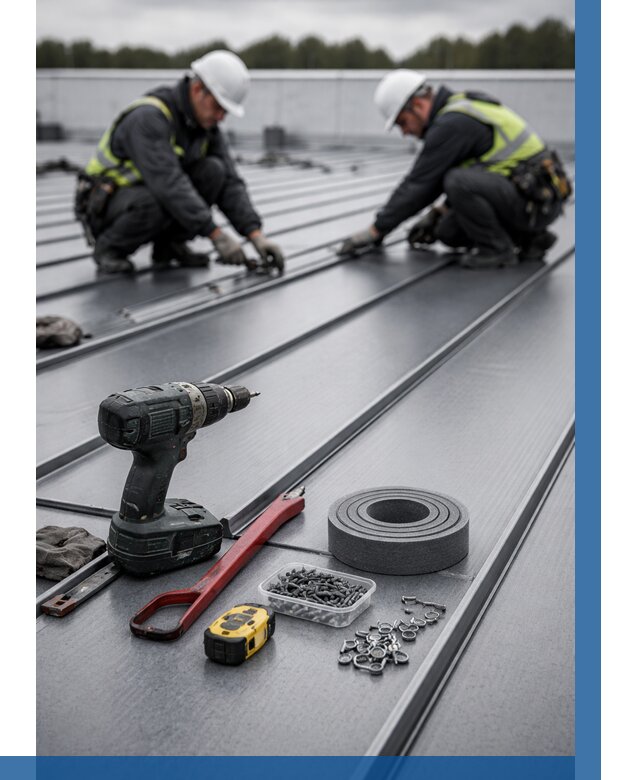 Монтаж фальцевой кровли в Колпине от 1857 р. | ВЫСОТНИК-Клп