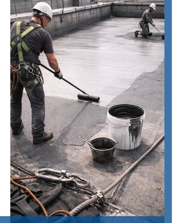 Гидроизоляция кровли жидкой резиной в Колпине от 516 р. | ВЫСОТНИК-Клп