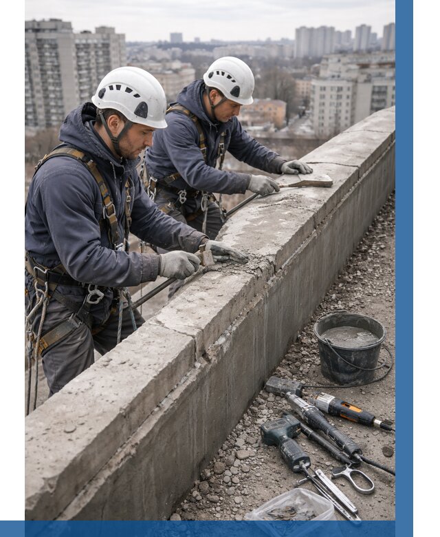 Ремонт парапета на кровле в Колпине от 1547 р. | ВЫСОТНИК-Клп