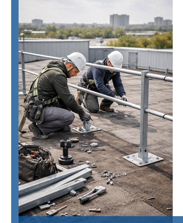 Монтаж кровельного ограждения в Колпине под ключ с гарантией