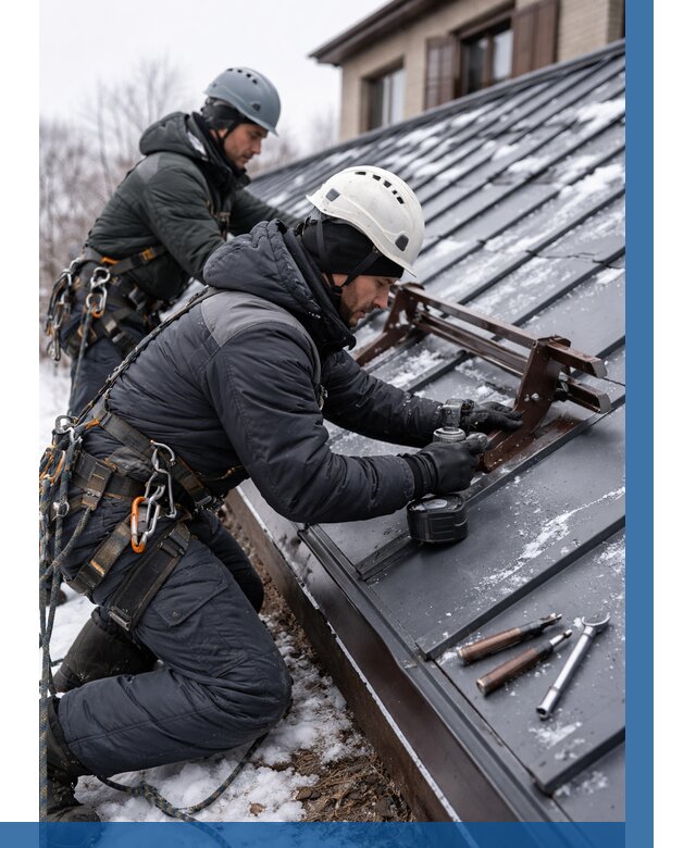 Монтаж снегозадержателей в Колпине от 464 р. | ВЫСОТНИК-Клп