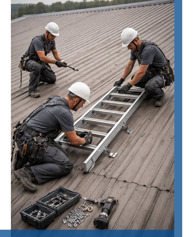 Монтаж кровельной лестницы в Колпине от 4642 р. | ВЫСОТНИК-Клп