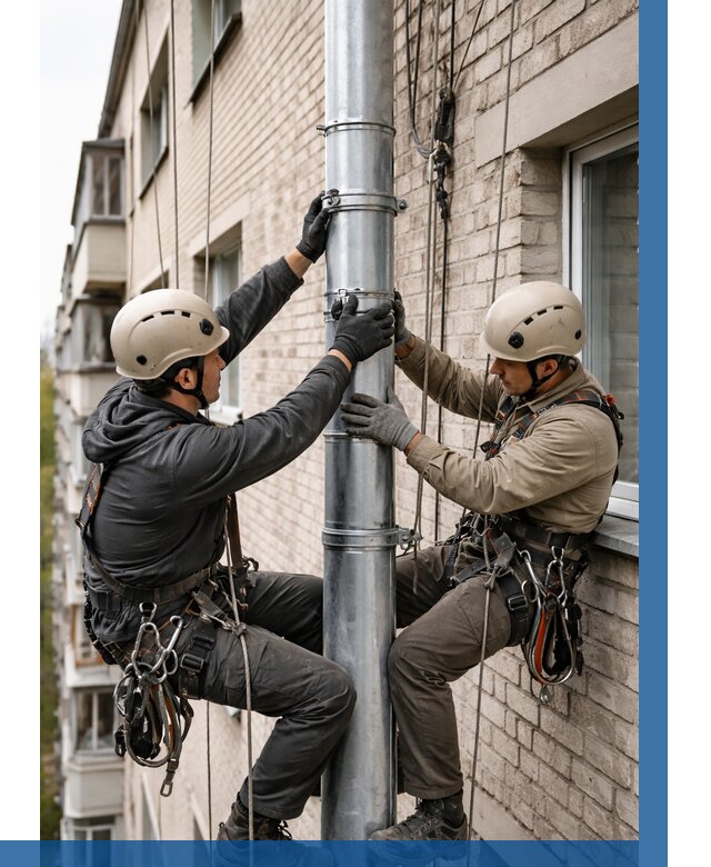 Замена водосточных труб в Колпине от 6705 р. | ВЫСОТНИК-Клп