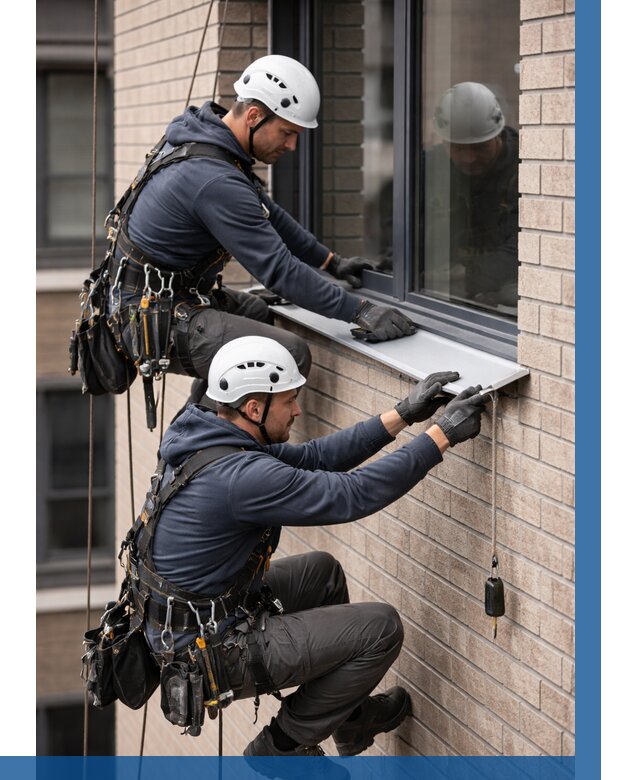 Монтаж оконных отливов под ключ в Колпине от 3610 р. | ВЫСОТНИК-Клп