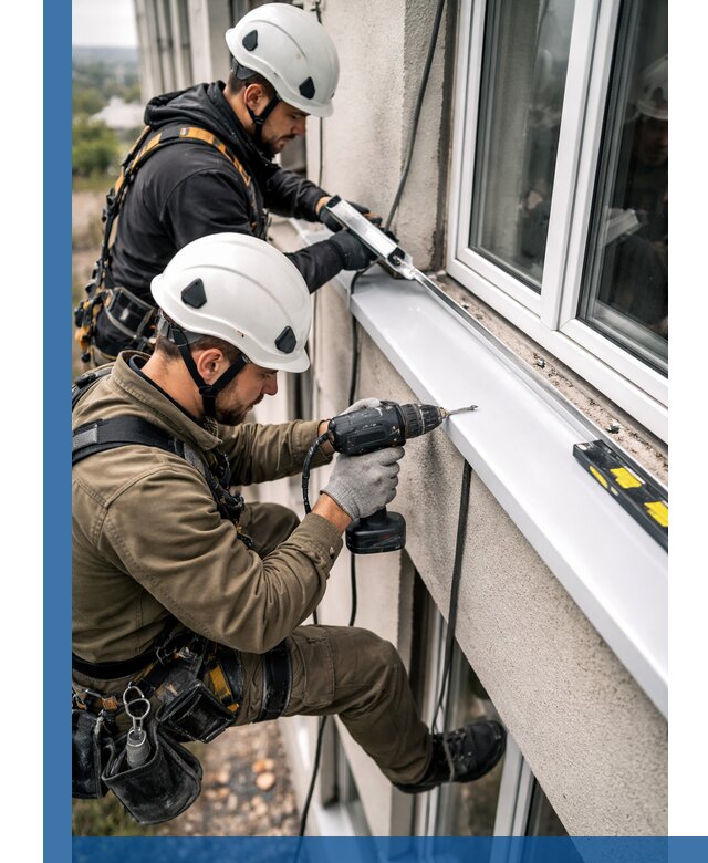 Профессиональный монтаж оконных отливов и отведения воды в Колпине