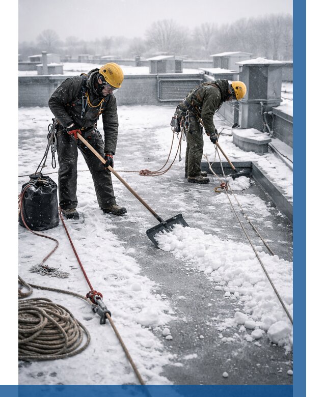 Очистка крыши от снега в Колпине от 7736 р. | ВЫСОТНИК-Клп