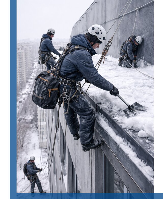 Абонентское обслуживание кровли зимой в Колпине регулярный уход