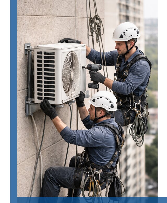 Монтаж внешнего блока кондиционера в Колпине установка и крепление