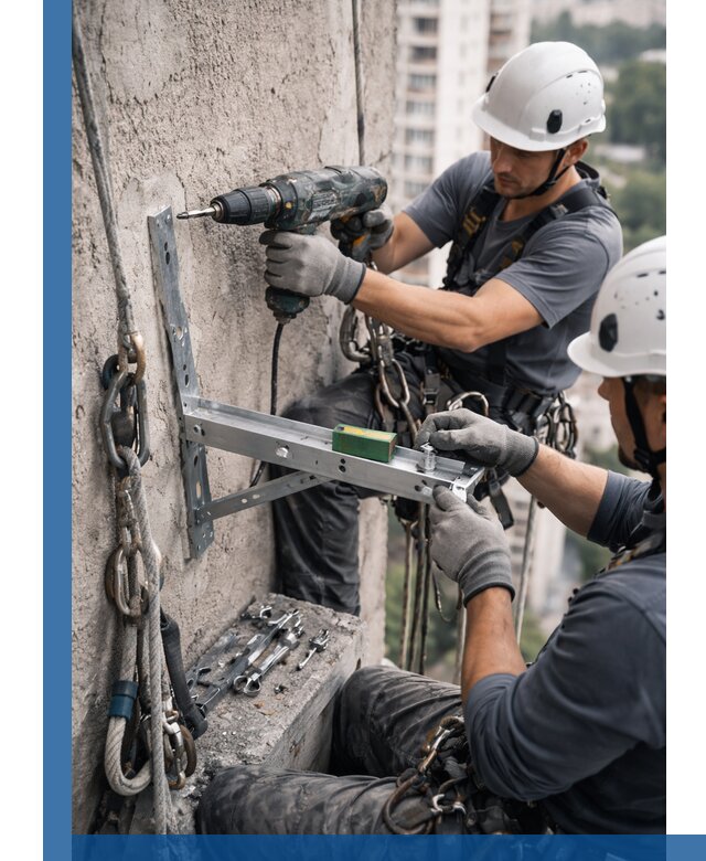 Установка кронштейнов кондиционера и крепежа в Колпине