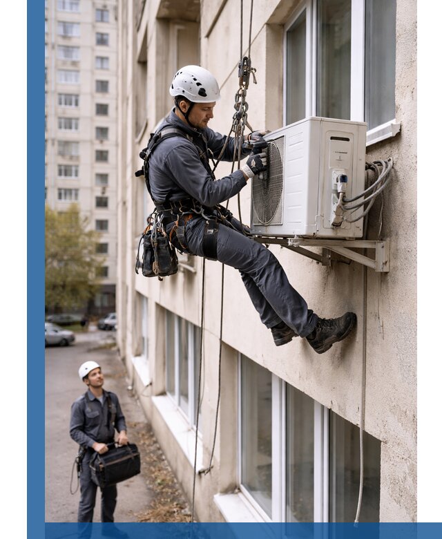 Демонтаж внешнего блока кондиционера в Колпине профессионально