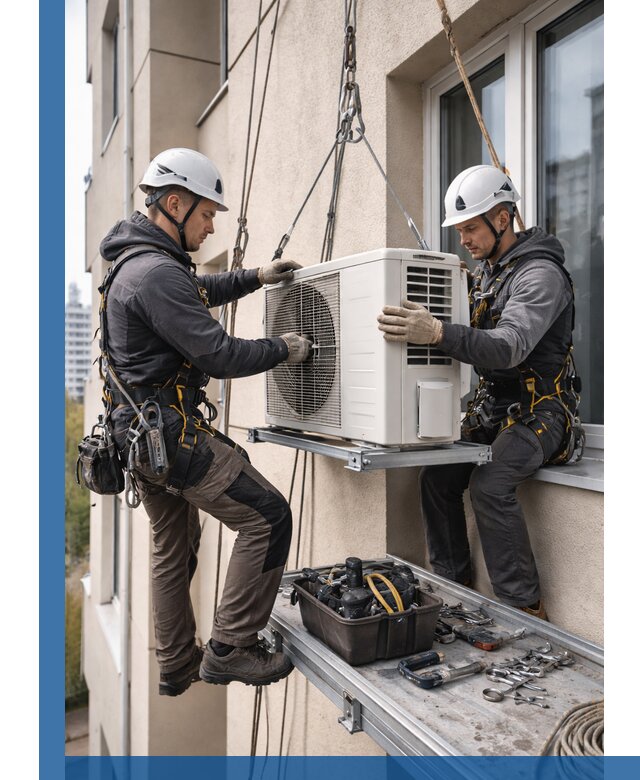 Перенос внешнего блока кондиционера в Колпине с монтажом и крепежом