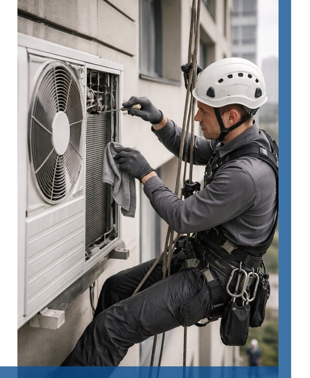 Обслуживание внешнего блока кондиционера в Колпине от 2785 р.ВЫСОТНИК-Клп