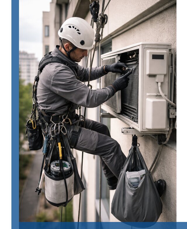 Обслуживание внешнего блока кондиционера в Колпине профессионально